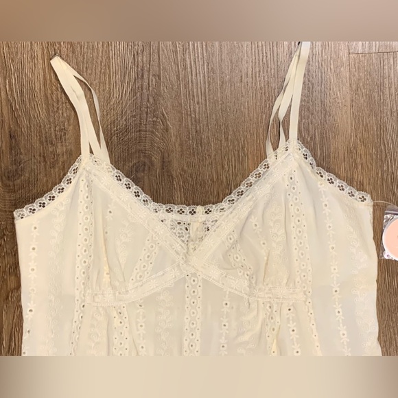 NWT, Rebecca Taylor Lace Cami w/ Bodice Outline & Ribbons in Sweet Cream, Sz 2 - Picture 2 of 9